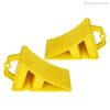 Non Slip Yellow Triangular Trailer Chock Wheel Plastic Stoppers Container Rubber Caster Wheel Chock