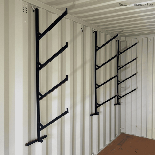 Easy to Install No Drilling Shipping Container Wall Mount 4 Tier Pipe Storage Racking Bracket